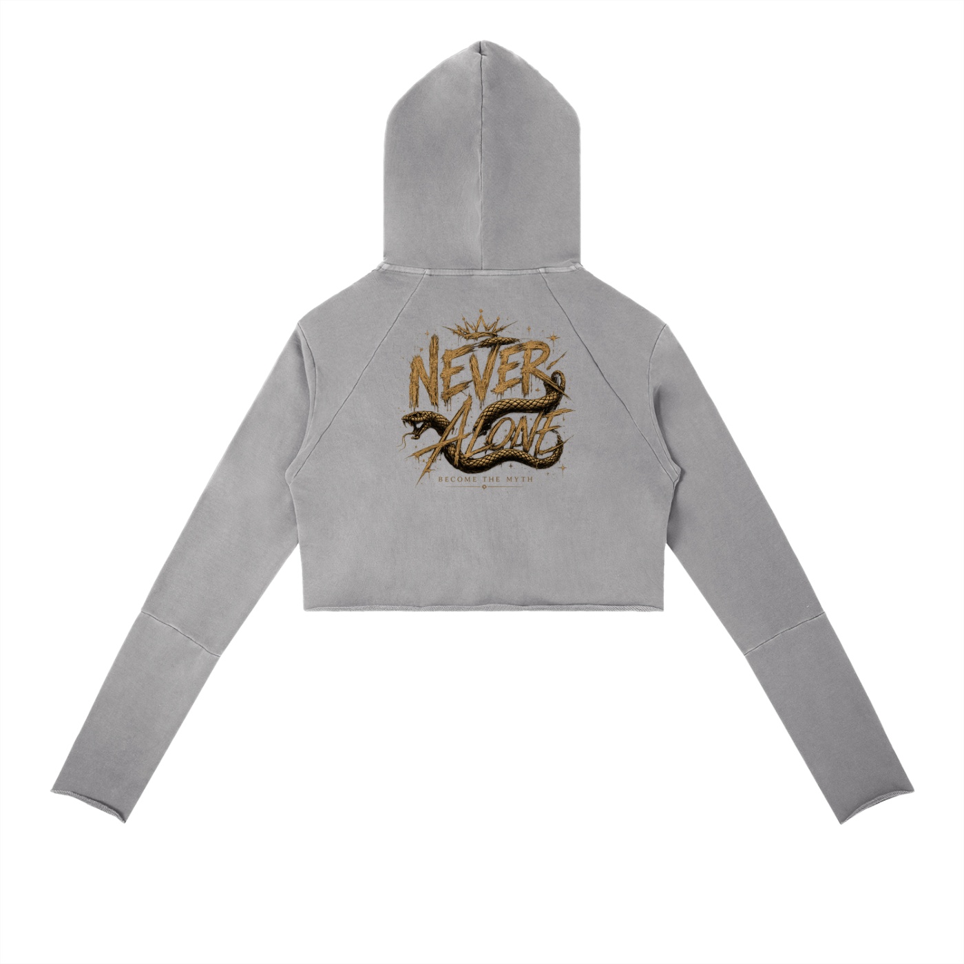 Raw Edge Cropped Hoodie - Image 4