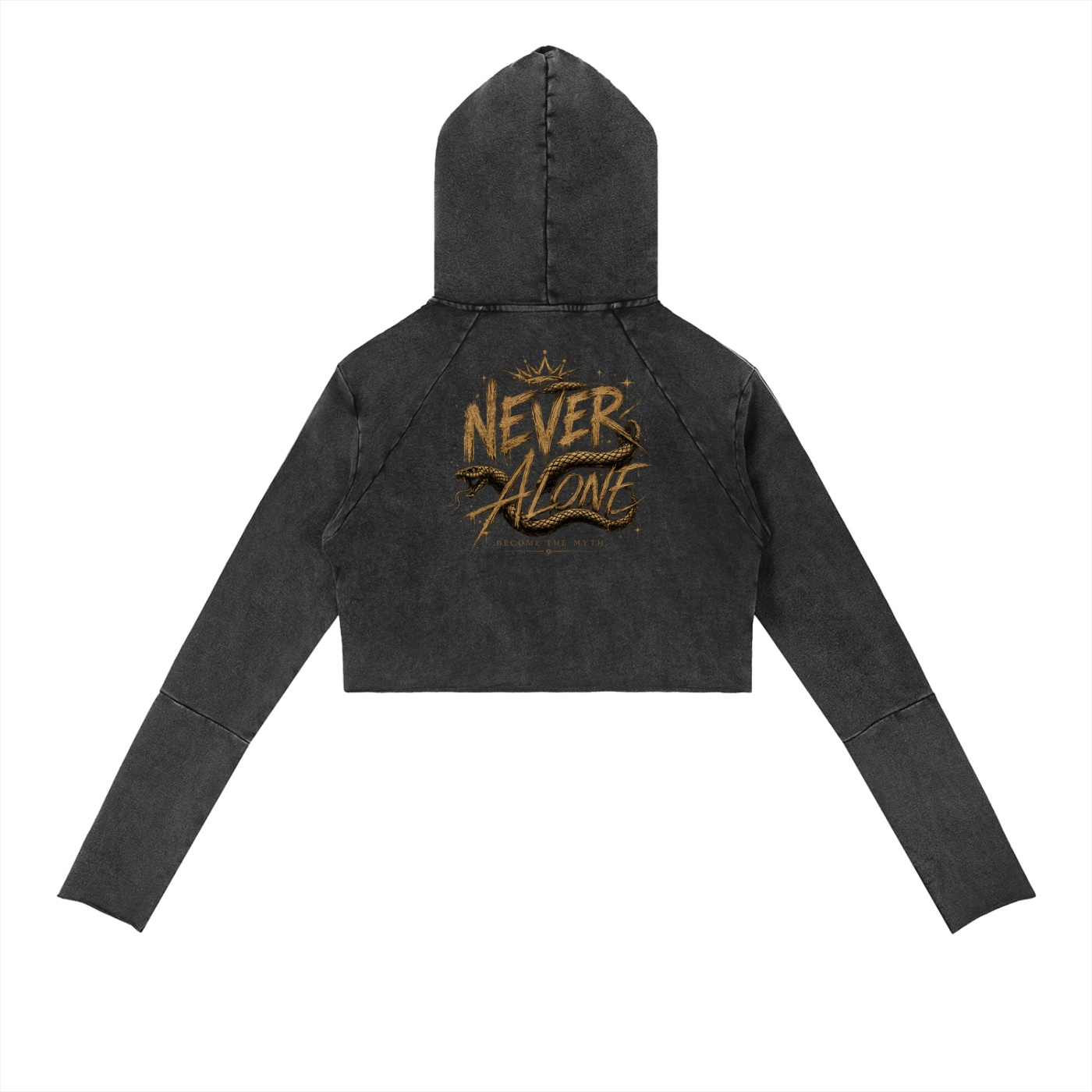 Raw Edge Cropped Hoodie - Image 2