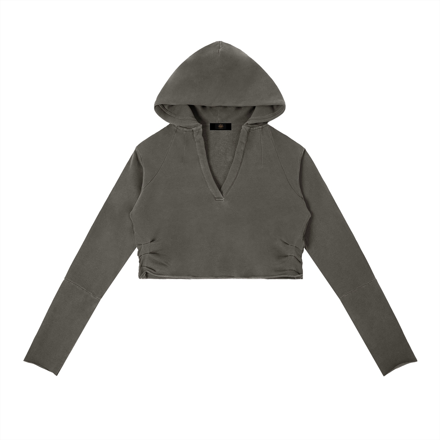 Raw Edge Cropped Hoodie - Image 5