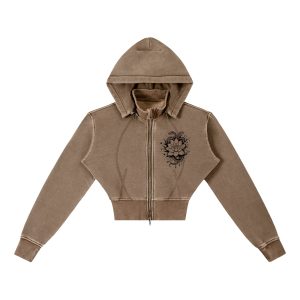Vintage Style Cropped Hoodie